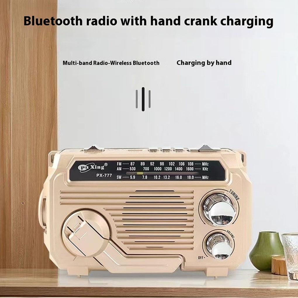 FM AM SW Radio Solar Charging Emergency Radios Receiver Hand Crank Bluetooth 5.2 Support TF USB Random Colors