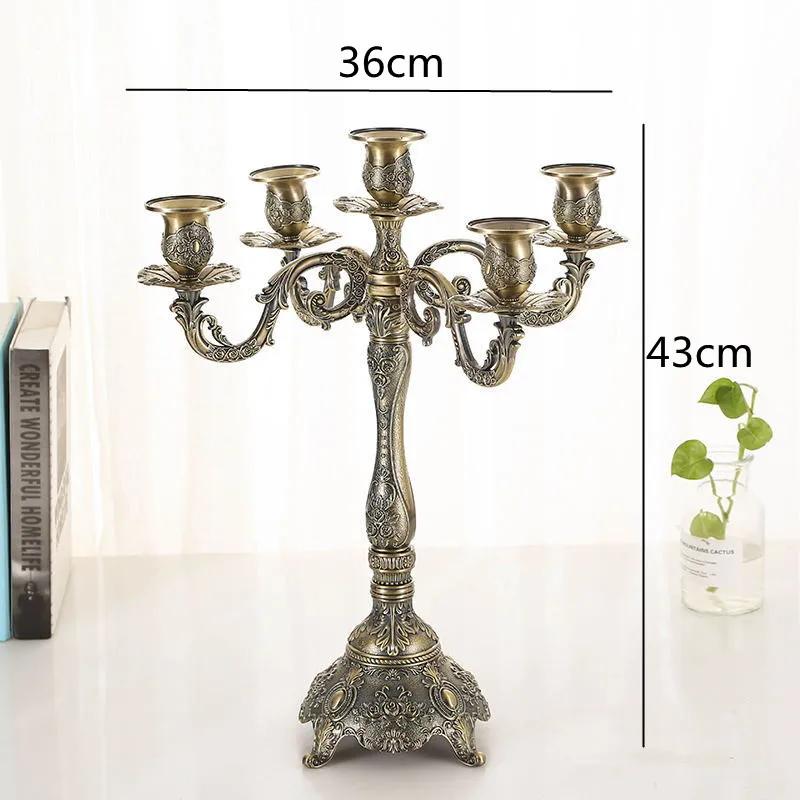 Подсвечник из бронзового металла Подставка для свечей Ресторан Свадебные украшения Ужин при свечах Реквизит Подсвечник Аксессуары
