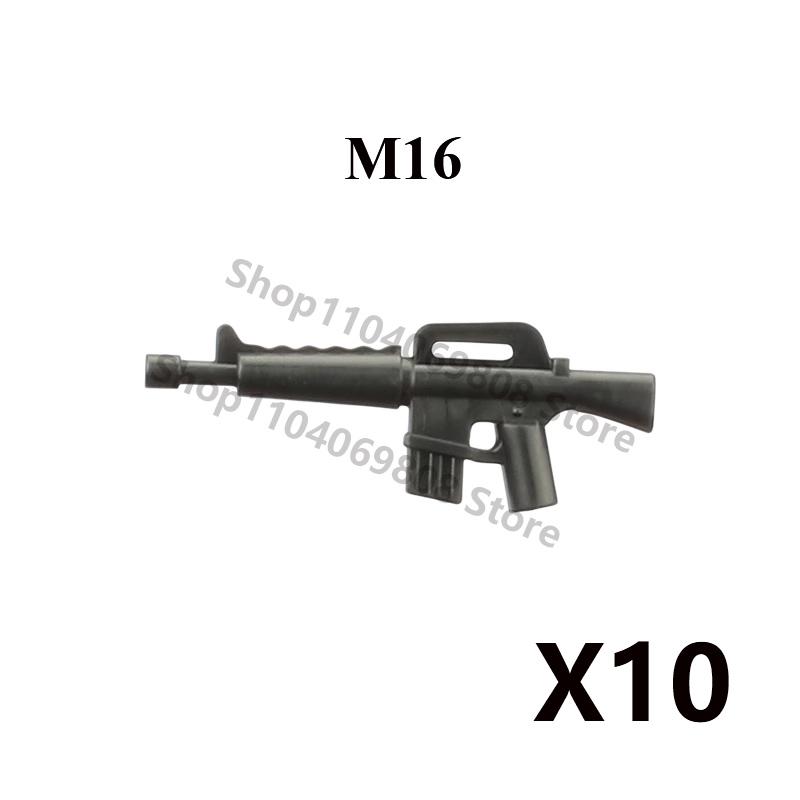 MOC Военный Пистолет Оружие Строительные Блоки Солдат Винтовка M16 M4 Автомат Шлем с Печатью США Берет Жилет Ремень Тактическая Шляпа Кирпич