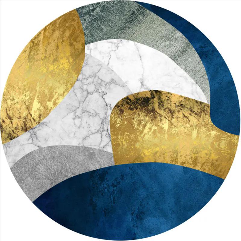 WTEMPO Современный Стиль Простые Элегантные Круглые Офисные Домашние Ковры для Помещений Гостиная Нескользящие Мягкие Принтованные Коврики для Кофейного Столика Подвесного Кресла-Корзины