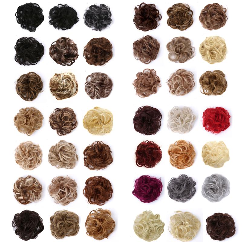 Synthetic Women Fashion Curly Messy Chignon Hair Bun Hair Accessories Elastic Fiber Hairpiece Chignon For Wedding Party Daily Use