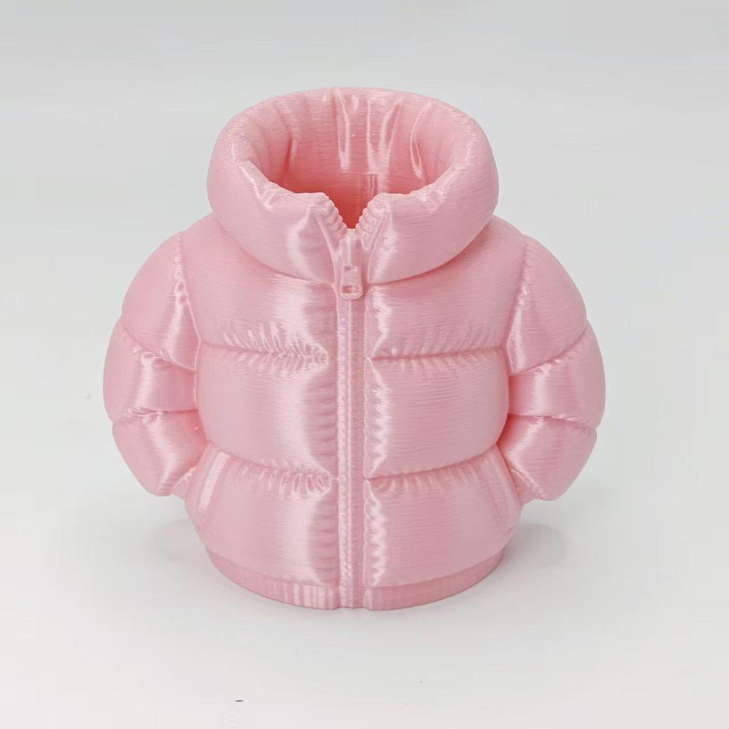 3D Printed Down Jacket Pen Holder: Stylish & Creative Desktop Organizer Gift for Students