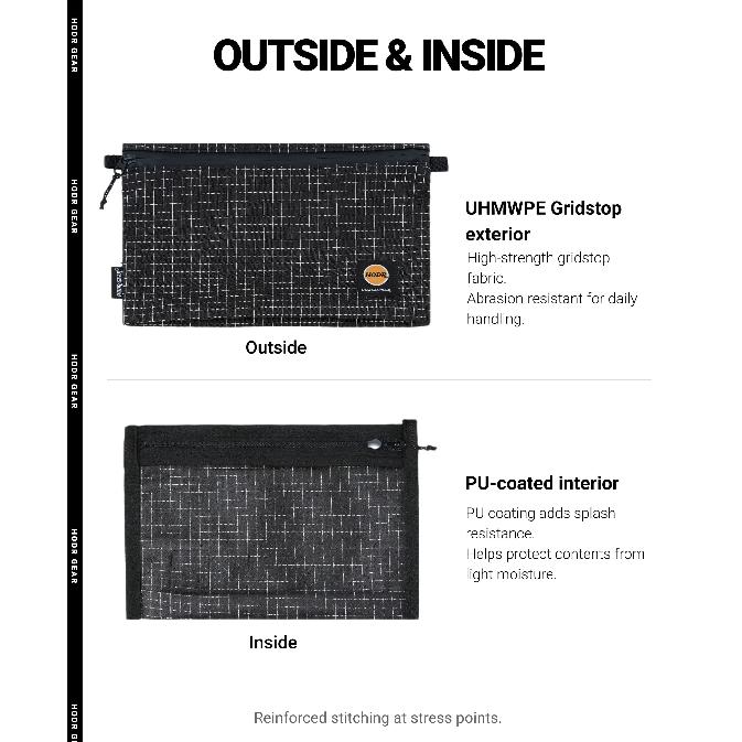[HODR GEAR] Ditty Bag Self Standing Ultralight 210D Gripstop UHMWPE Storage Pouch Travel Organizer for First Aid Passport Wallet