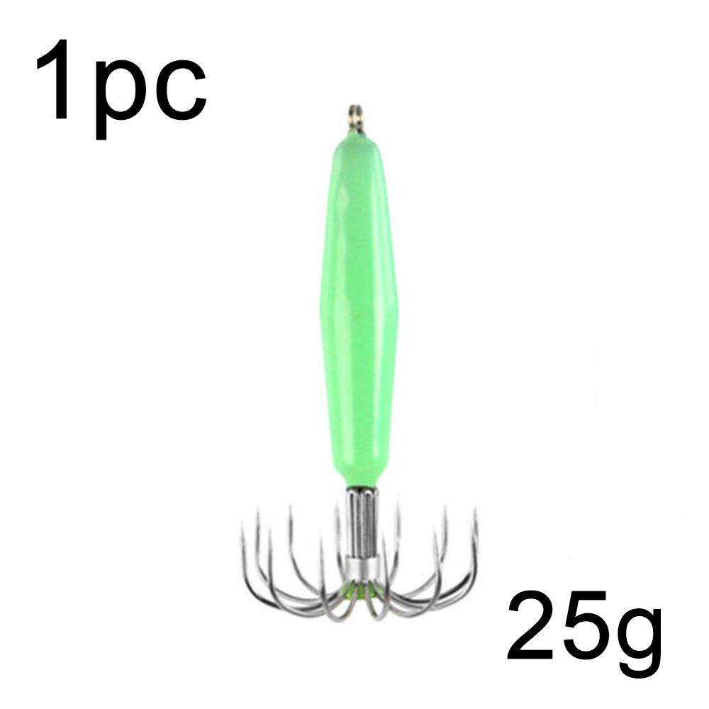 HOT Luminous Jigs Sleeve-fish Squid Hook Fishing Tackle Wood Shrimp Lures Octopus Bait