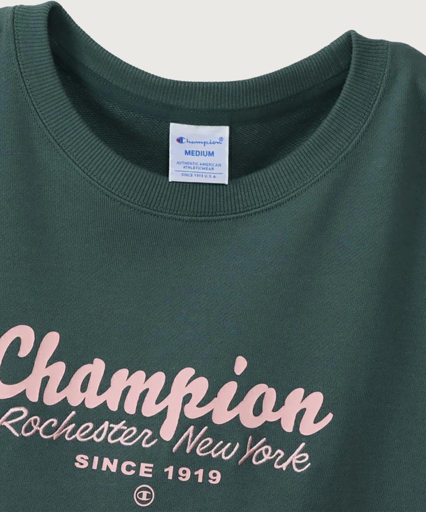 Champion Женская свободная толстовка Rochester с круглым вырезом, темно-зеленая