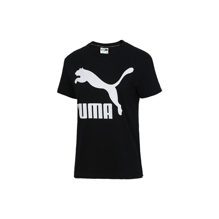 Puma Classics Logo Tee Women Tops Black 579406-61