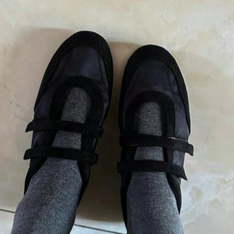 Модная винтажная французская женская обувь Весна Новые круглые туфли на плоской подошве Модные туфли Мэри Джейн Универсальная женская повседневная обувь Противоскользящие балетки