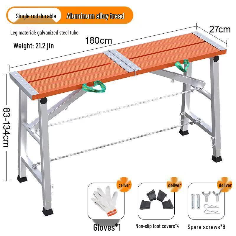 JINGGENG Foldable Height-Adjustable Trestle Scaffold
