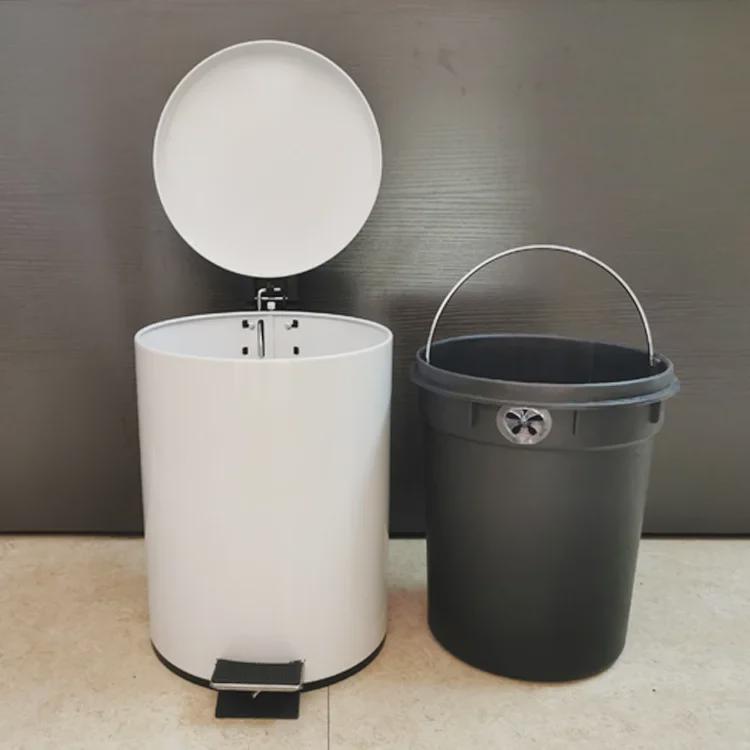 Круглый мусорный бак из нержавеющей стали с крышкой для дома или офиса