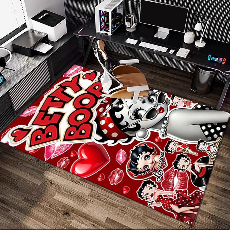 1pc Betty Boop Carpet for Room Floor Mat, Comfortable Office Chair Printed Area Rug, Beautiful Hotel Rug