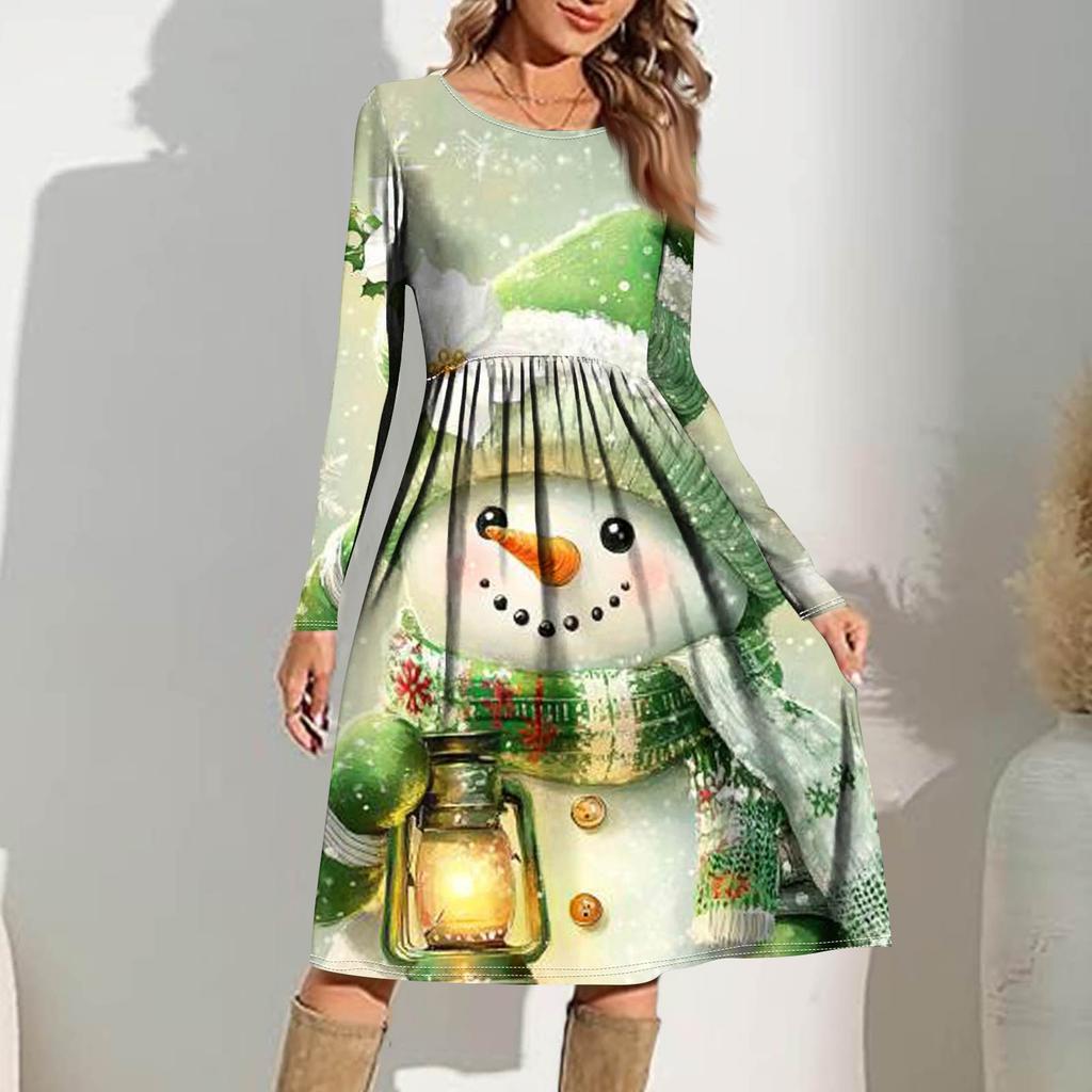 Женское повседневное платье с градиентным принтом, весеннее, с карманом, с круглым вырезом, с длинным рукавом