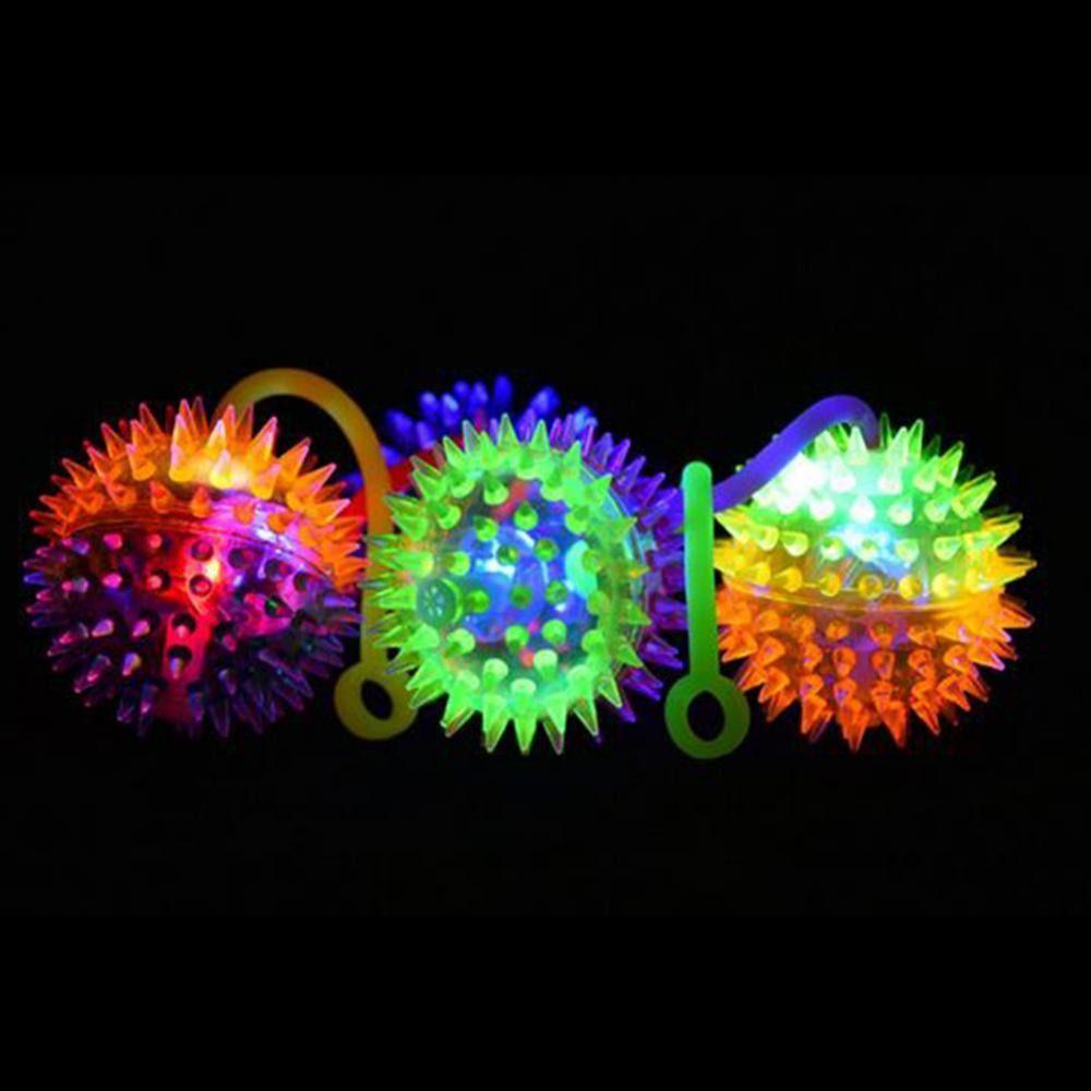 Decoration Glowing Hair Flash Ball Led Light Up Toy Glowing Elastic Ball Toy Elastic Glow Hair Ball