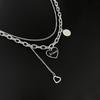 Нержавеющая сталь 316L Kpop Черное сердце Ожерелье Французская металлическая цепочка на ключицу Корейская простая женская короткая подвеска Женский короткий кулон для женщин