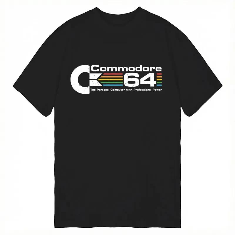 Хлопковая футболка с принтом Commodore 64 Летняя мужская и женская Новая одежда Мода Повседневная Высокое качество Футболка Y2K Уличная одежда...