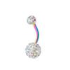 Hot Sale Polymer Clay Belly Button Ring with Diamond Ball