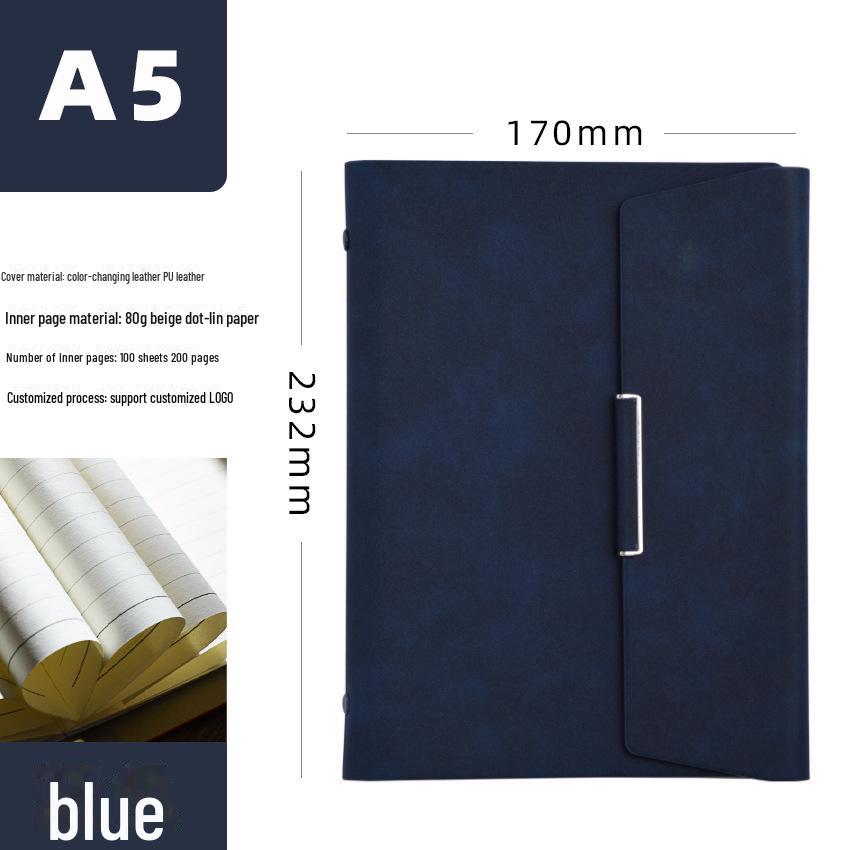 Блокнот формата А5 с тремя сложенными листами, с металлической пряжкой и подарочной коробкой с настраиваемым логотипом