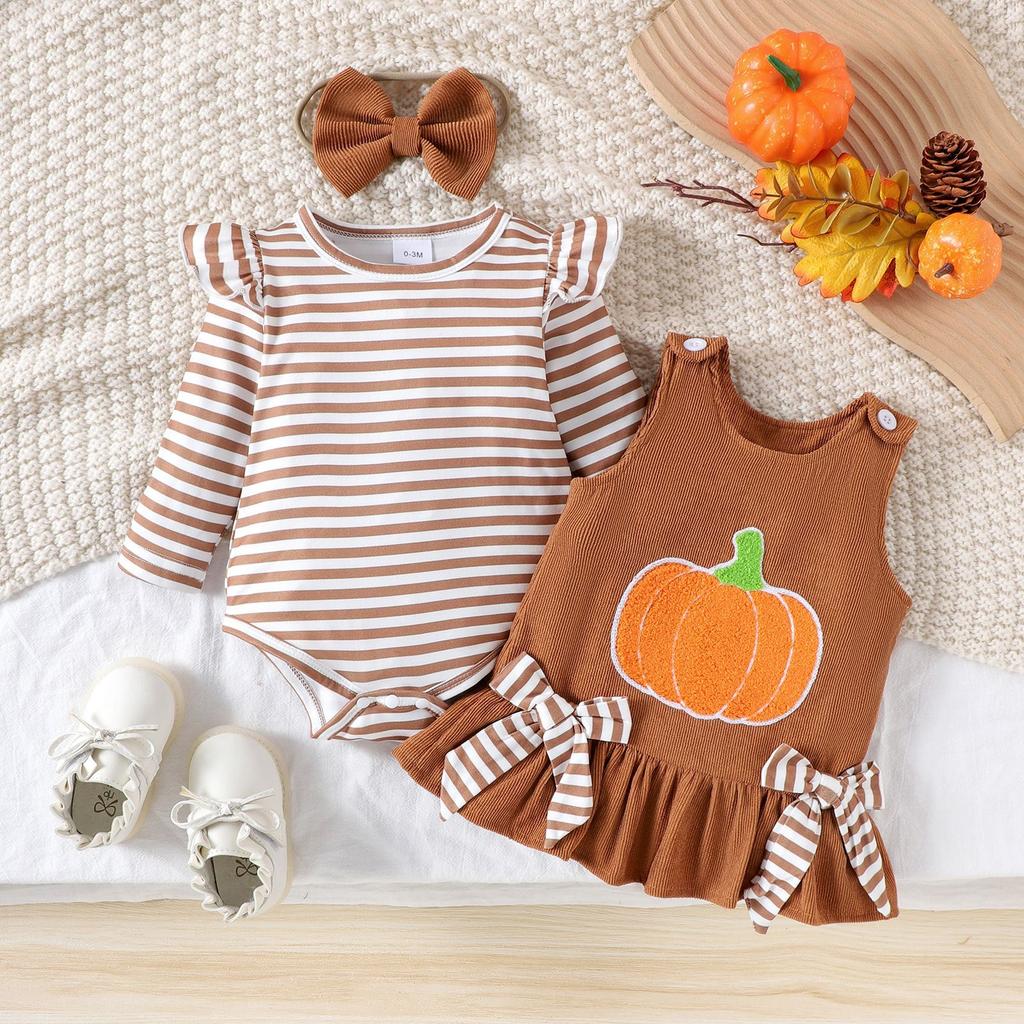 Комплект ромпера с длинным рукавом и юбки для младенцев и малышей