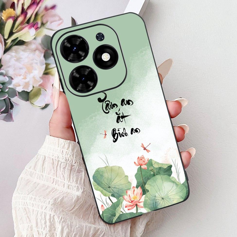 Для Tecno Spark Go 2024 BG6 Задняя крышка Для Tecno Spark Go 2024 Чехол Модный Роскошный Цветы Милый Мультяшный Кот Ударопрочный Силиконовый