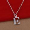 Корейский стиль Посеребренное ожерелье из стерлингового серебра 925 пробы с буквой E
