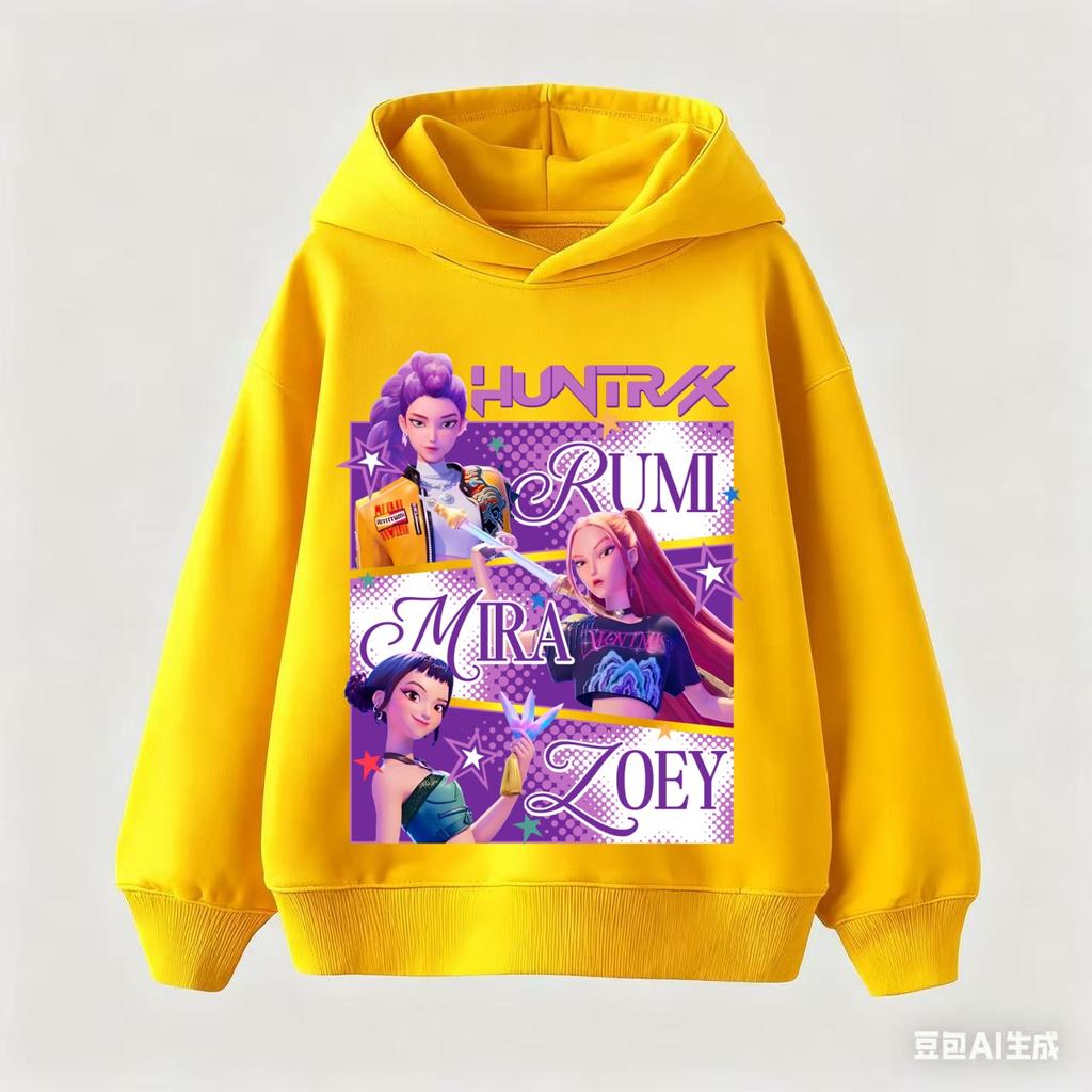2025 K-pop Истребители демонов Худи Модный Руми Свитшот Пуловер Милый С длинным рукавом Осень Девушки Мультяшный Y2K Худи Спортивная одежда