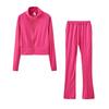 European & American Fashion Casual Solid Color Sports Two-Piece Suit