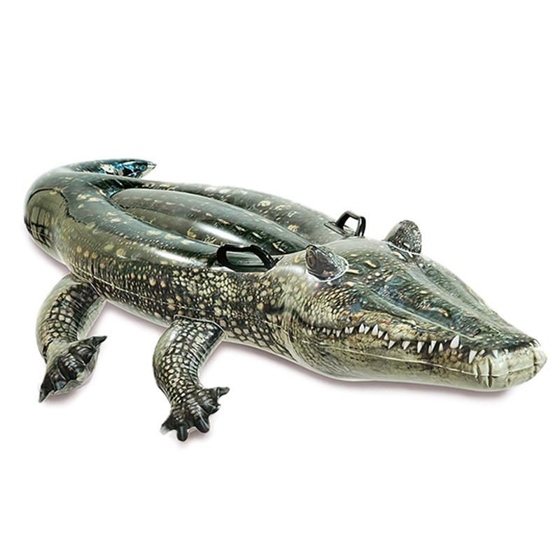 Большой надувной крокодил для плавания, надувной матрас для детей, зеленый ПВХ, кольцо-сиденье для серфинга, 155x80x31 см