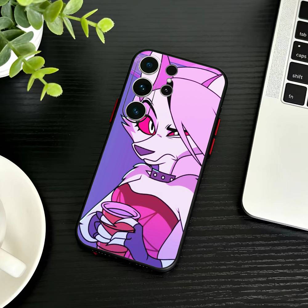 Чехол для телефона H-Helluva Boss для Samsung S26, S25, S24, S23, S22, S21, S20, Ultra, Plus, FE Черный Мягкий Чехол
