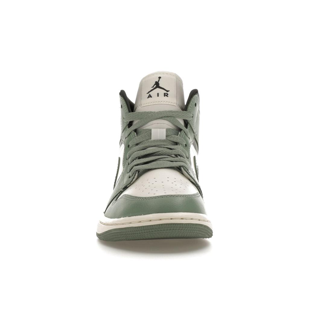 Женские кроссовки Air Jordan 1 Mid Jade Smoke Green Sail Anthracite BQ6472-130
