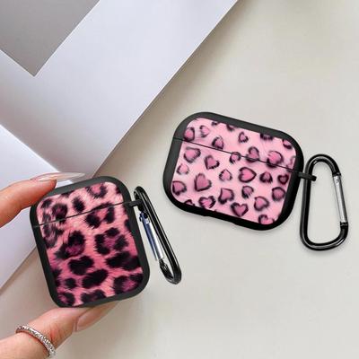 Чехол для наушников Чехол-обложка Для Airpods 2 3 Pro3 1 4 Pro Pro2 Розовый леопардовый принт