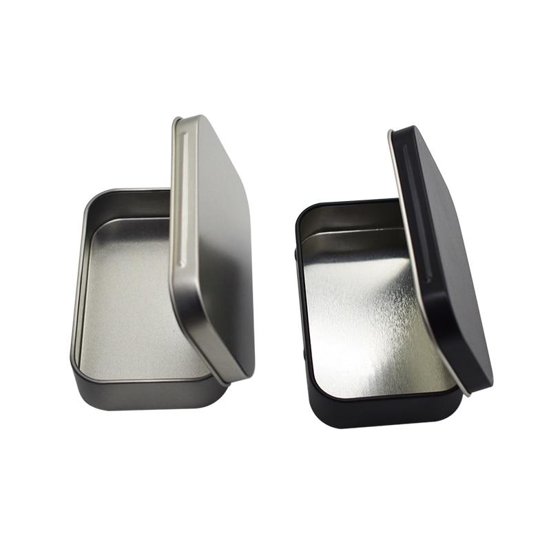 2 шт., серебристый, черный, золотой флип-коробка для хранения, набор для выживания, олово, маленький пустой металлический корпус-органайзер для денег, монет, конфет, ключей