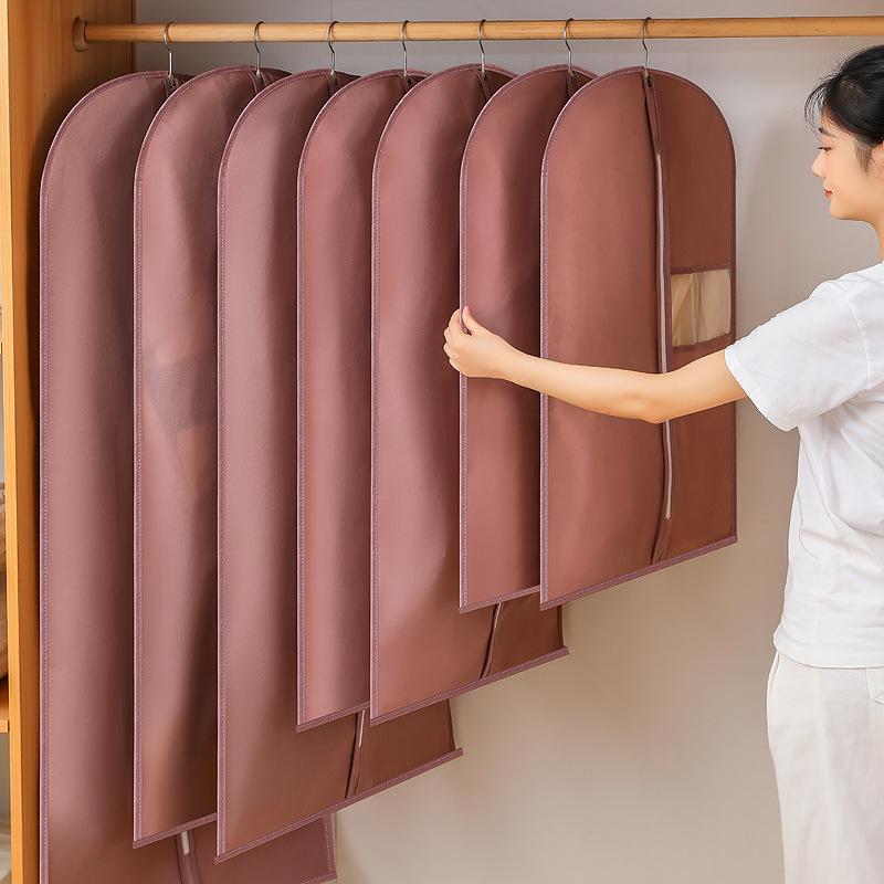 Non-Woven Clothes Dust Cover Household Hanging Garment Bag Suit Dust Proof Protector Wardrobe Storage Organizer