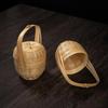 Creative Mini Handheld Bamboo Basket with Lid Home Kitchen Decorative Nut Hand Basket Portable Crafts Storage Basket 2025 New