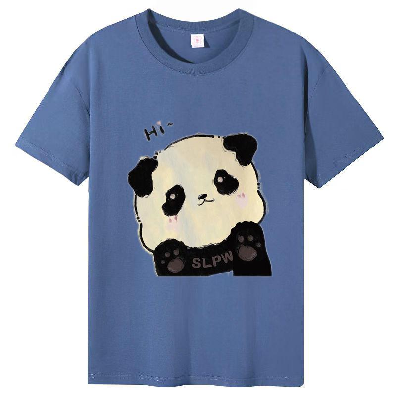Summer Ladies Cute Cat Printed Cotton Breathable Style T-Shirt Short Sleeve