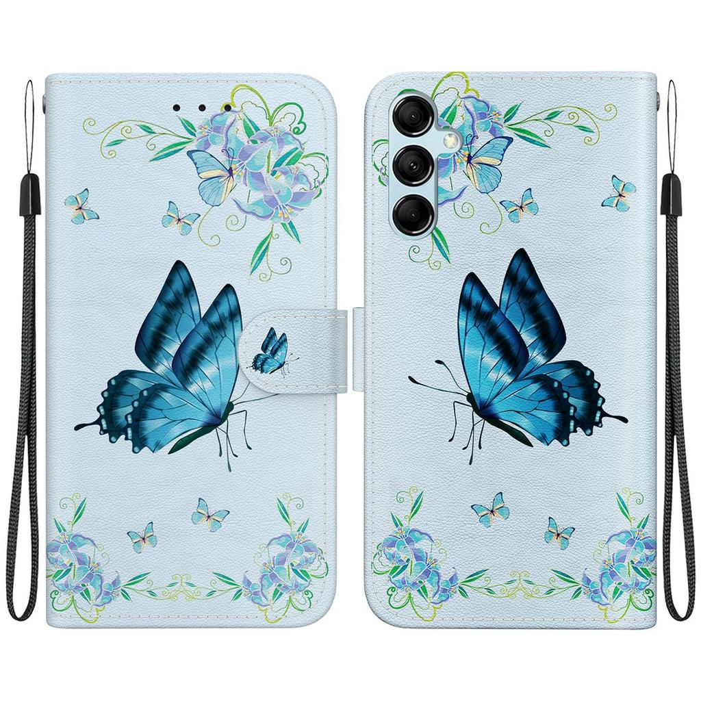 3D Art Painting Sakura Flower Butterfly Pattern Leather Phone Wallet Case Book Stand For Huawei Moto Oppo Realme 10 Girls Magnetic Card Flip Cover Bag