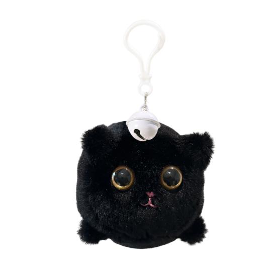 Кошка плюшевая игрушка брелок веревочный привод дизайн кошка кулон для детей любителей кошек колокольчик звук многоцелевое украшение кукла для сумок ключи автомобиль комната