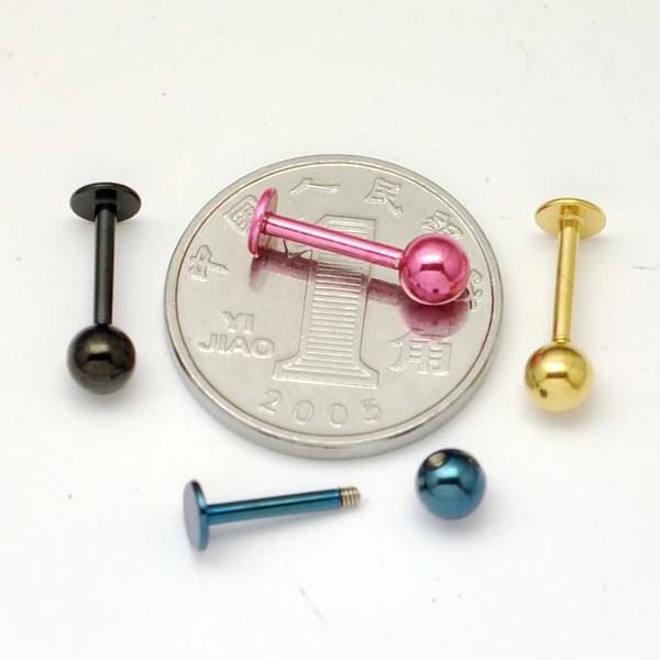3 4 5 мм Диаметр 5 цветов Нержавеющая сталь Мужчины Женщины Завинчиваются назад (пронзили) Украшения для тела, губная серьга, пирсинг губы, украшения для тела