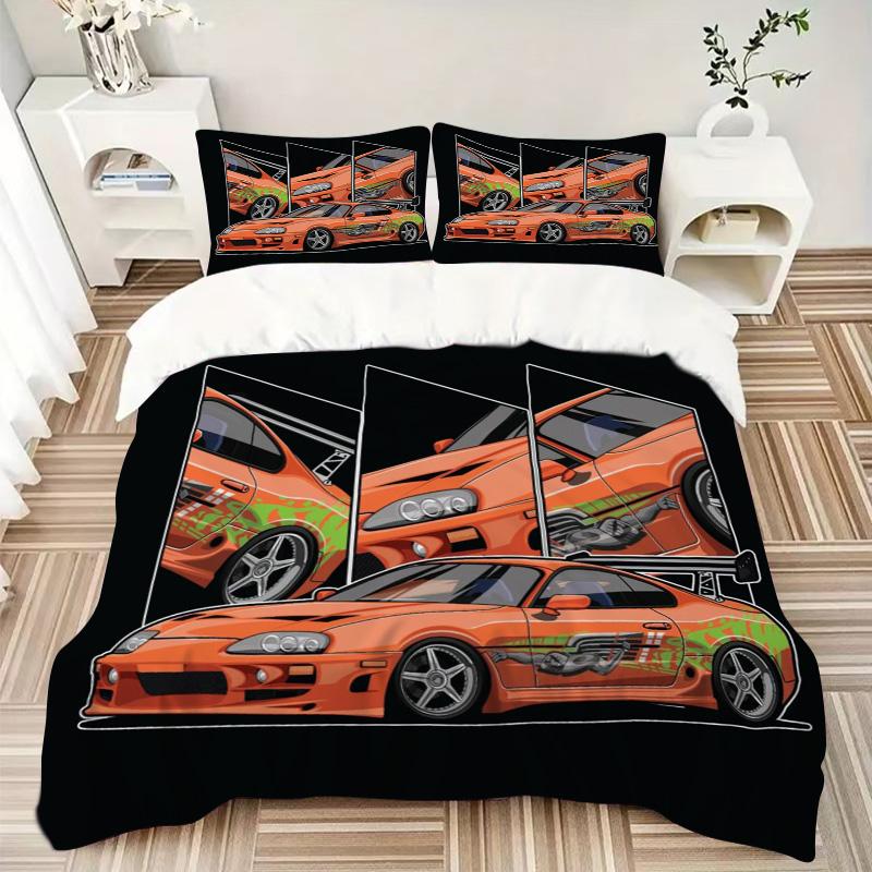 Car Artwork Print 3Pcs Bedding Setduvet Cover With 2 Bedropillowcase Home Birthday Gift