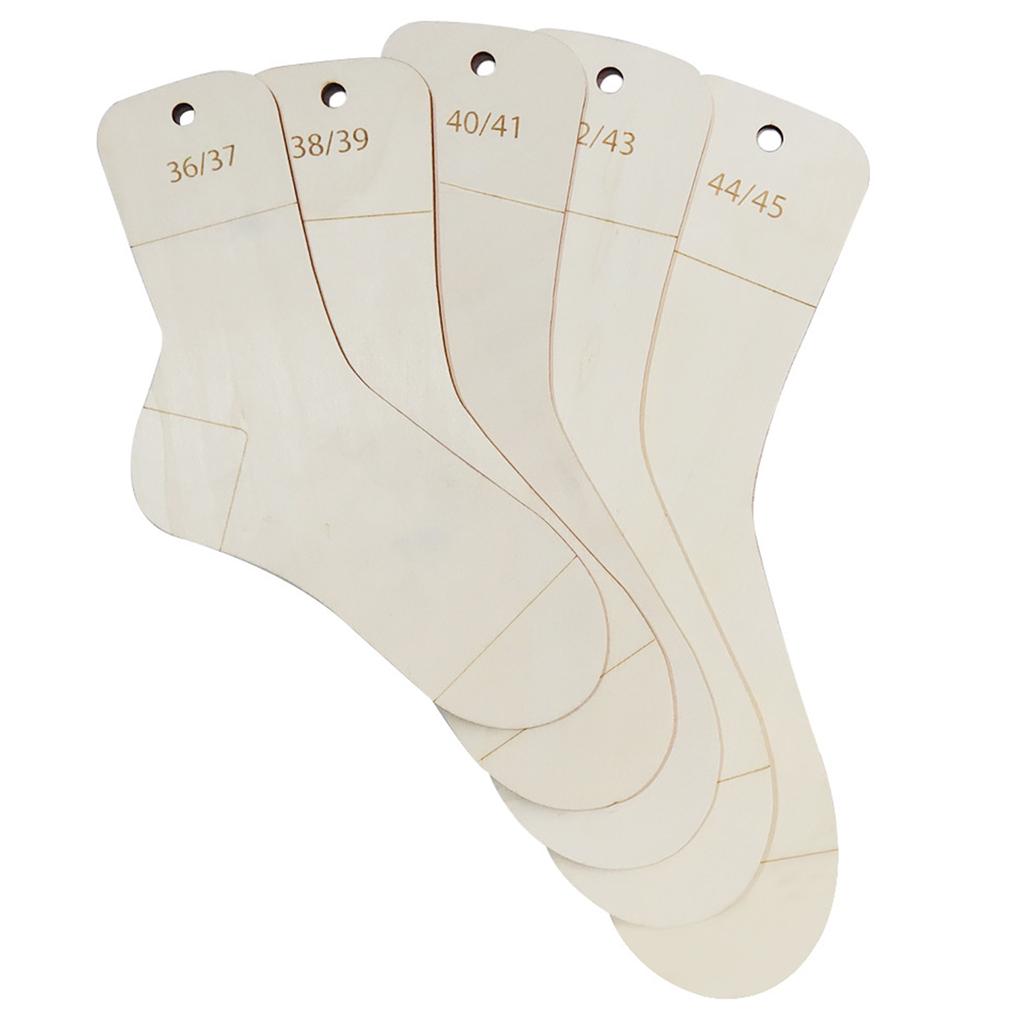 5 Pcs Sock Boards Set Wood Socks Template Knitting Aid Socks Knitting Stencils Socks Knitting Chart for Craft Hobbyist