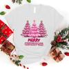 Merry Christmas Tree Letter Print Short Sleeve T Shirts Women'S Crew Neck T-Shirts Summer Comfy Soft Tees Tops Size Xxs-4Xl