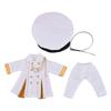 Obitsu 11 OB11 Size Costume for Obitsu Doll 11cm Body Military Uniform Dress Hat Aristocrat Retro Cosplay 4 Piece Set (White)