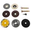 Rotary Blade Disc Metal Cutting Wool Abrasive Router Set Grinder, Wheel, Disc, Tool, Wrench, 10-Piece