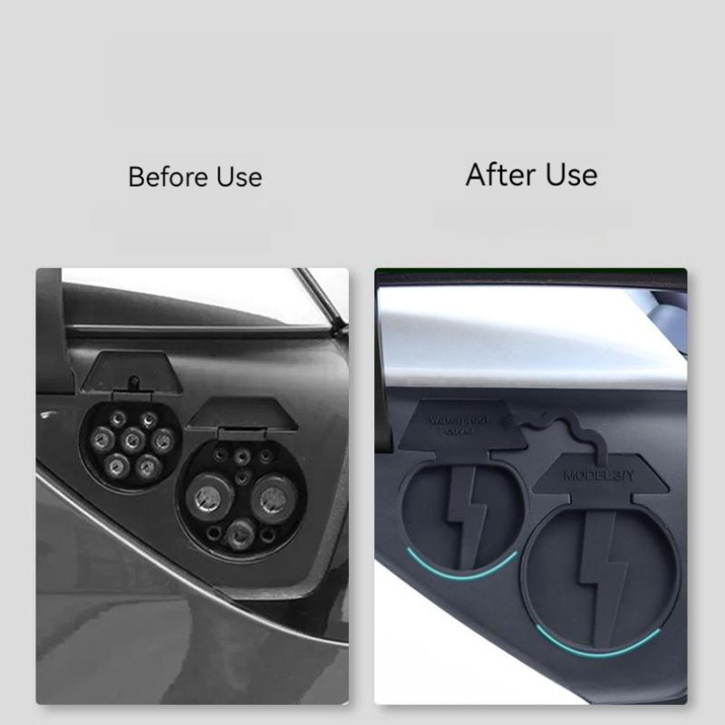 Для Tesla Model 3 2017 - 2020 Model Y силиконовый автомобильный порт зарядки водонепроницаемый чехол отверстие для зарядного устройства пылезащитный чехол CCS EU