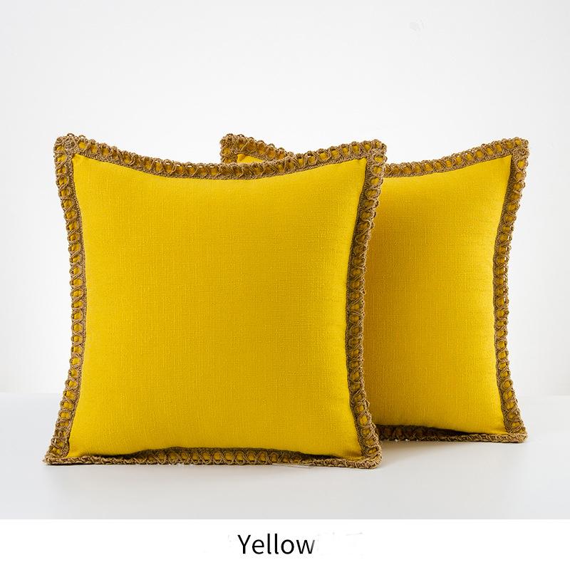 1 шт. скандинавские однотонные товары для дома, наволочка из хлопка и льна, наволочки, наволочки из мешковины, льняные обрезанные края