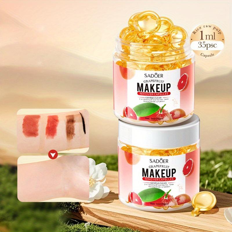 Капсулы для снятия макияжа с грейпфрутом SADOER, очищают и растворяют капсулы для снятия макияжа