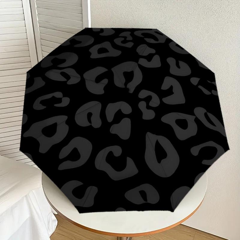 1PC Leopard print Umbrella-8-Rib Reinforced, Automatic Open, Lightweight & Durable, Cute Fashion Accessory for Outdoor, Beach, or Casual Use, Beach Um