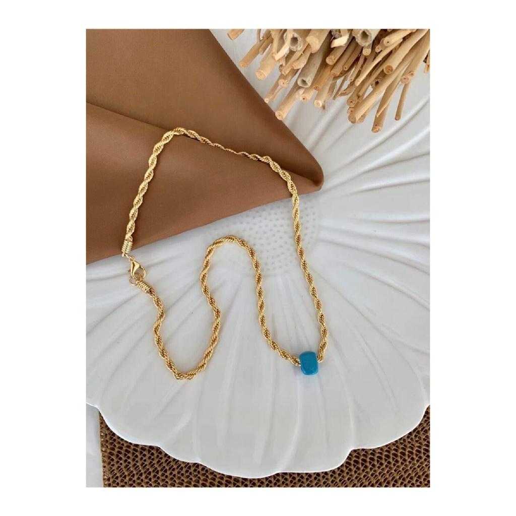 Комбинированное ожерелье золотого цвета. Комплект комбинированной цепочки, состоящий из 6 женских ожерелий - 2913