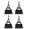 4pcs Book Holders Architectural Style Upright Classic Black Heavy Duty Bookends with 4 Nonslip Foam
