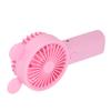 Handheld Fan Plastic USB Battery Dual Drive Built In Lithium Battery Mini Desk Fan for Summer Pink