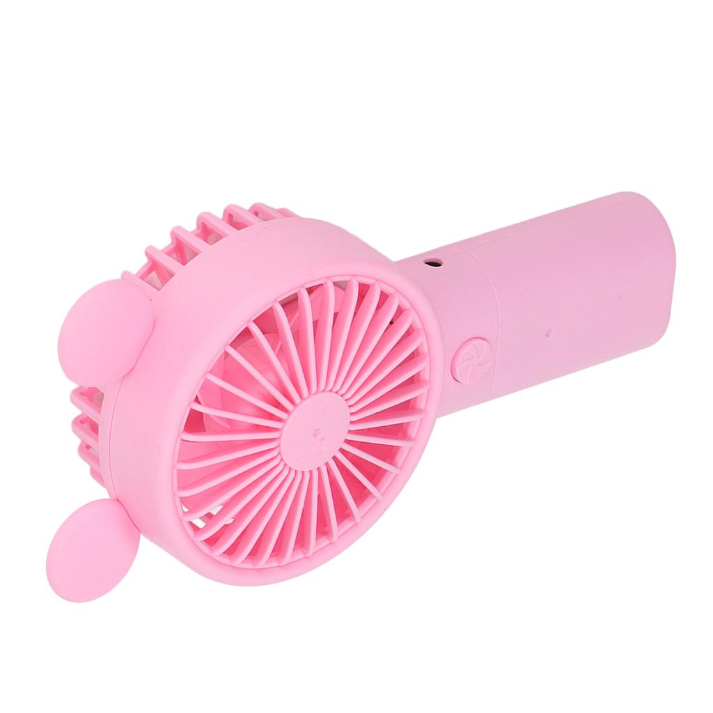 Handheld Fan Plastic USB Battery Dual Drive Built In Lithium Battery Mini Desk Fan for Summer Pink
