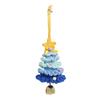 Knitted Christmas Tree Ornament Multi-Layered Mini Crochet Christmas Tree Hanging Decoration with Bell And Star Top Colorful Small Xmas Tree